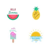 Summer element collection template vector