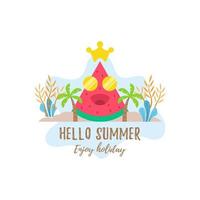 Flat design summer vacation illustration vector