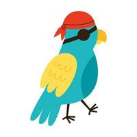 Vector illustration of hand drawn parrot on white background.