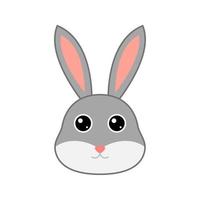 Cute Rabbit face isolated on white background vector