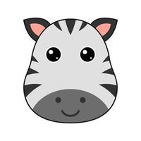 Cute Zebra face isolated on white background vector