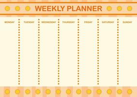 Daily and weekly planner with Sun vector