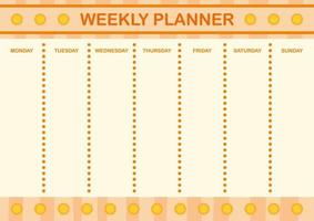 Daily and weekly planner with Sun vector