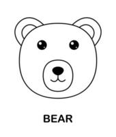 página para colorear con oso para niños vector