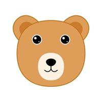 Cute Bear face isolated on white background vector