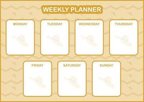 Daily and weekly planner with Women Hat vector