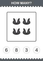 How Many Skunk face. Worksheet for kids vector