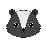 Cute Skunk face isolated on white background vector
