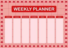 Daily and weekly planner with Shorts vector