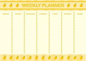 Daily and weekly planner with Lemon vector