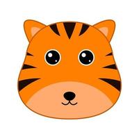 Cute Tiger face isolated on white background vector