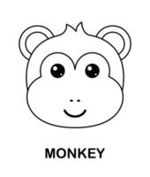 Coloring page with Monkey for kids vector