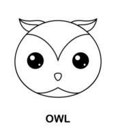 Coloring page with Owl for kids vector