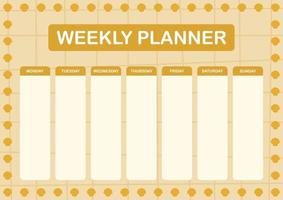 Daily and weekly planner with Seashell vector
