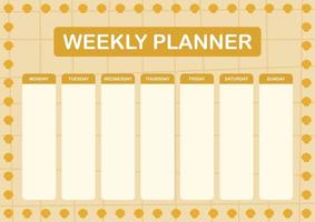 Daily and weekly planner with Seashell vector