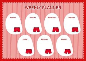 Daily and weekly planner with Shorts vector