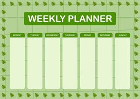 Daily and weekly planner with Monstera vector