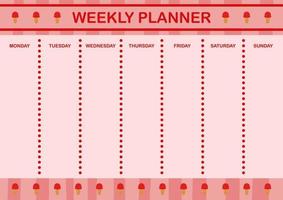 Daily and weekly planner with Ice Cream vector