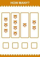 How Many Owl face. Worksheet for kids vector