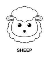 Coloring page with Sheep for kids vector