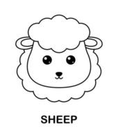 Coloring page with Sheep for kids vector