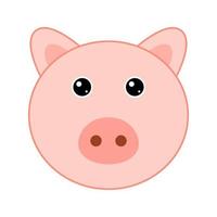 Cute Pig face isolated on white background vector