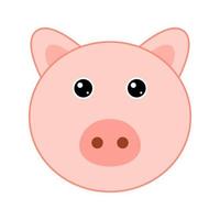 Cute Pig face isolated on white background vector