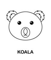 página para colorear con koala para niños vector