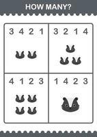 How Many Skunk face. Worksheet for kids vector