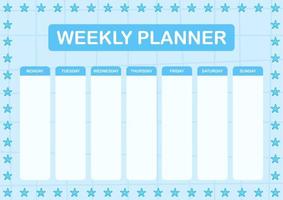 Daily and weekly planner with Starfish vector