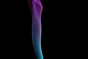 Multicolored abstract smoke for relaxation, close up black background, swirled clouds of smoke photo