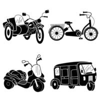 Tricycle icon set, simple style vector