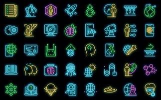 Commitment to innovation icons set outline vector. Passion trust vector neon