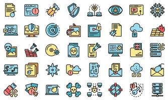 Malware icons set vector flat