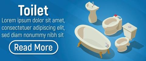 Toilet concept banner, isometric style vector