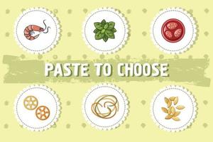 Paste to choose concept background, cartoon style vector