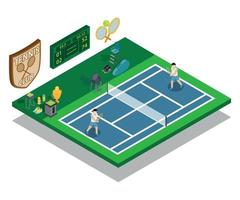 Tennis concept banner, isometric style vector