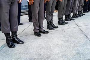 combate de la policía de tailandia en la fila foto