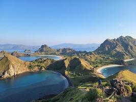 A view of 3 beach from the top of Padar Island East Nusa Tenggara, Indonesia photo