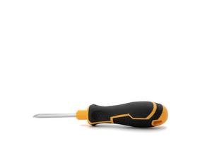 Screwdriver black - yellow color set that can change various to use. It's standed in the studio light on white background. Clipping Paths. photo