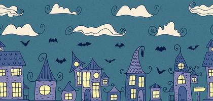 Seamless Pattern. Halloween - October 31. Hand-drawn doodle illustration. Trick or treat. Happy Halloween 2022. vector