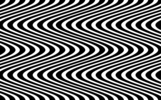 Psychedelic lines. Abstract pattern. Texture with wavy banner, curves stripes. Optical art background. Wave black and white design, Vector illustration hypnotic template