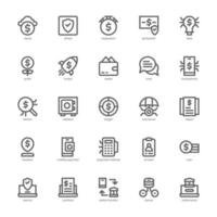 Fintech icon pack for your website design, logo, app, UI. Fintech icon outline design. Vector graphics illustration and editable stroke.