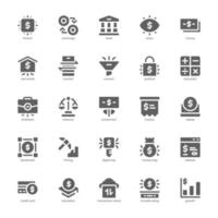 paquete de iconos fintech para el diseño de su sitio web, logotipo, aplicación, ui. diseño de glifo de icono fintech. ilustración de gráficos vectoriales y trazo editable.