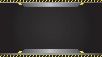 dark grey background with black and yellow warning stripes vector