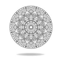 Tropical Mandala design for adult coloring page vector