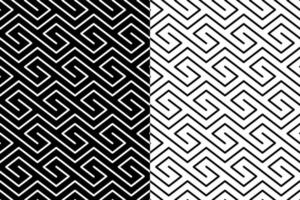 Abstract geometric seamless minimal lines black and white pattern texture background vector