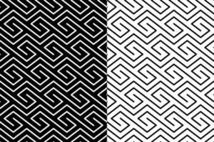 Abstract geometric seamless minimal lines black and white pattern texture background vector