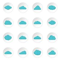 Clouds icons set in flat style