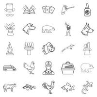 Veterinarian icons set, outline style